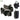 Nationwide Industries complete black fence gate hardware kit with adjustable hinge, lockable gate latch, and gate handle
