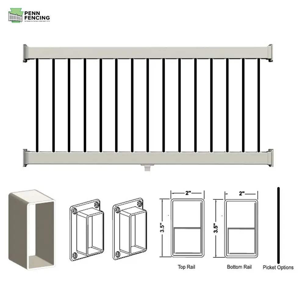 Partial Sun Railing Box Vinyl Railing - 2