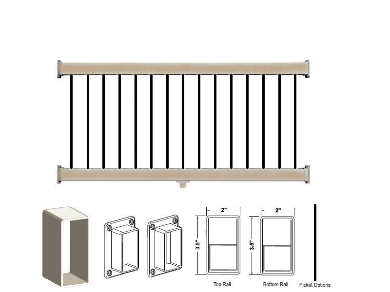 Partial Sun Railing Box Vinyl Railing - 2